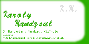 karoly mandzsul business card